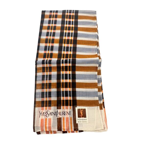 Yves Saint Laurent Copper Vintage Handkerchief / Pocket Square / Small Scarf 18" - Picture 6 of 9